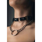 MARSİLYAN- Zincir Ve Halka Detaylı Şık Deri Choker - APFT665