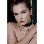 MARSİLYAN- İki Halkalı Fantezi Deri Tasma - APFT264