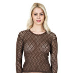 MARSiLYAN- Uzun Kol Dantelli Kadın Tişört 279