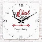 Okul Müdürüne Hediye Ahşap Saat 33cm KA01-1031