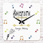 Müzik Öğretmenine Hediye Ahşap Saat 33cm KA01-1062