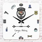 Özel Harekat Polisine Hediye Ahşap Saat 33cm KA01-1071