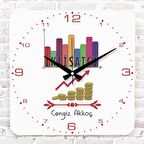 İktisatçıya Hediye Ahşap Saat 33cm KA01-1166