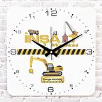 İnşaat Mühendisine Hediye Ahşap Saat 33cm KA01-1173