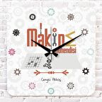 Makine Mühendisine Hediye Ahşap Saat 33cm KA01-1216
