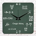 Matematik Öğretmenine Hediye Ahşap Saat 33cm KA01-1225