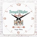 Sosyal Bilgiler Öğretmenine Hediye Ahşap Saat 33cm KA01-1249