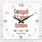 Sosyal Hizmet Uzmanına Hediye Ahşap Saat 33cm KA01-1250