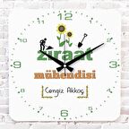 Ziraat Mühendisine Hediye Ahşap Saat 33cm KA01-1267