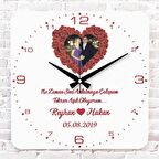 Sevgililer Günü Hediyesi Fotoğraflı Ahşap Saat 33cm KA01-1300