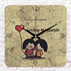 Sevgililer Günü Hediyesi Ahşap Saat 33cm KA01-1320