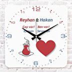 Sevgililer Günü Hediyesi Ahşap Saat 33cm KA01-1332