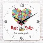 Sevgililer Günü Hediyesi Ahşap Saat 33cm KA01-1333