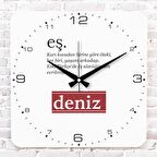 Sevgililer Günü Hediyesi Eş Anlamı Ahşap Saat 33cm KA01-1360