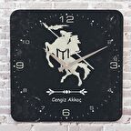 Kişiye Özel Kayı Boyu Tasarımlı Hediye Ahşap Saat 33cm KA01-1395