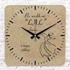 Kişiye Özel Hz. Mevlana Tasarımlı Hediye Ahşap Saat 33cm KA01-1406