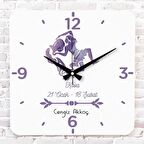 Kova Burcuna Hediye Ahşap Saat 33cm KA01-1503