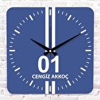 Mavi & Beyaz Adanalılara Hediye Özel Ahşap Saat 33cm KA01-1550