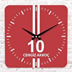 Kırmızı & Beyaz Balıkesirlilere Özel Ahşap Saat 33cm KA01-1561