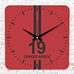 Kırmızı & Siyah Çorumlulara Özel Ahşap Saat 33cm KA01-1570