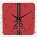 Kırmızı & Siyah Eskişehirlilere Özel Ahşap Saat 33cm KA01-1577