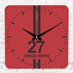 Kırmızı & Siyah Gazianteplilere Özel Ahşap Saat 33cm KA01-1578