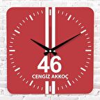 Kırmızı & Beyaz Kahramanmaraşlılara Özel Ahşap Saat 33cm KA01-1602