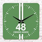 Yeşil & Beyaz Muğlalılara Özel Ahşap Saat 33cm KA01-1604