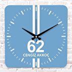 Mavi & Beyaz Tuncelilere Özel Ahşap Saat 33cm KA01-1618