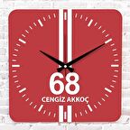 Kırmızı & Beyaz Aksaraylılara Özel Ahşap Saat 33cm KA01-1624