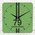 Yeşil & Siyah Kilislilere Özel Ahşap Saat 33cm KA01-1635