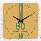 Yeşil & Sarı Osmaniyelilere Özel Ahşap Saat 33cm KA01-1636