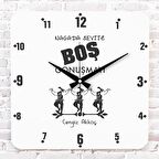 Karadenizliye Hediye Nagada Seviiz Boş Gonuşmayı Tasarımlı Ahşap Saat 33cm KA01-1669