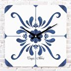 Kişiye Özel Çini Desenli Hediye Ahşap Saat 33cm KA01-1699