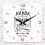 Kişiye Özel Avada Kedavra Tasarımlı Hediye Ahşap Saat 33cm KA01-1711