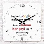 Kişiye Özel Google’a ihtiyacım mı var_ Tasarımlı Hediye Ahşap Saat 33cm KA01-1712