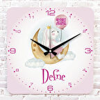 Kişiye Özel Çocuk Odası Hediyesi Ahşap Saat 33cm KA01-1757