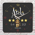 Kişiye Özel Çocuk Odası Hediyesi Ahşap Saat 33cm KA01-1765