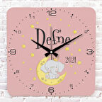 Kişiye Özel Çocuk Odası Hediyesi Ahşap Saat 33cm KA01-1767