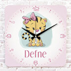 Kişiye Özel Çocuk Odası Hediyesi Ahşap Saat 33cm KA01-1769