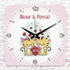 Kişiye Özel Çocuk Odası Hediyesi Ahşap Saat 33cm KA01-1772