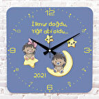 Kişiye Özel Çocuk Odası Hediyesi Ahşap Saat 33cm KA01-1778