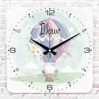 Kişiye Özel Çocuk Odası Hediyesi Ahşap Saat 33cm KA01-1782