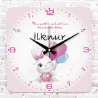 Kişiye Özel Çocuk Odası Hediyesi Ahşap Saat 33cm KA01-1791