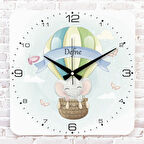 Kişiye Özel Çocuk Odası Hediyesi Ahşap Saat 33cm KA01-1809