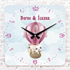 Kişiye Özel Çocuk Odası Hediyesi Ahşap Saat 33cm KA01-1811