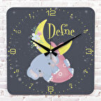 Kişiye Özel Çocuk Odası Hediyesi Ahşap Saat 33cm KA01-1830