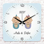 Kişiye Özel Çocuk Odası Hediyesi Ahşap Saat 33cm KA01-1834