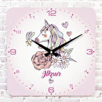 Kişiye Özel Çocuk Odası Hediyesi Ahşap Saat 33cm KA01-1851