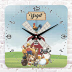 Kişiye Özel Çocuk Odası Hediyesi Ahşap Saat 33cm KA01-1894